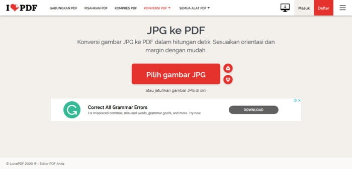 Konversi JPG ke PDF Gambar JPG ke PDF secara online