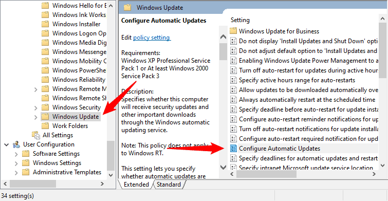 Pengaturan otomatis update windows