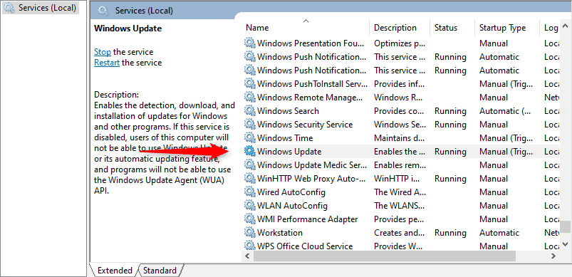 layanan service Windows Update