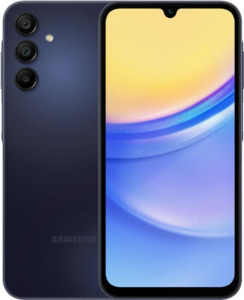 tampilan depan belakang samsung a15 5g biru hitam dari depan dan belakang