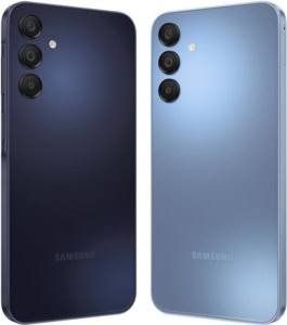 back over samsung a15 5g hitam dan biru dari depan dan belakang